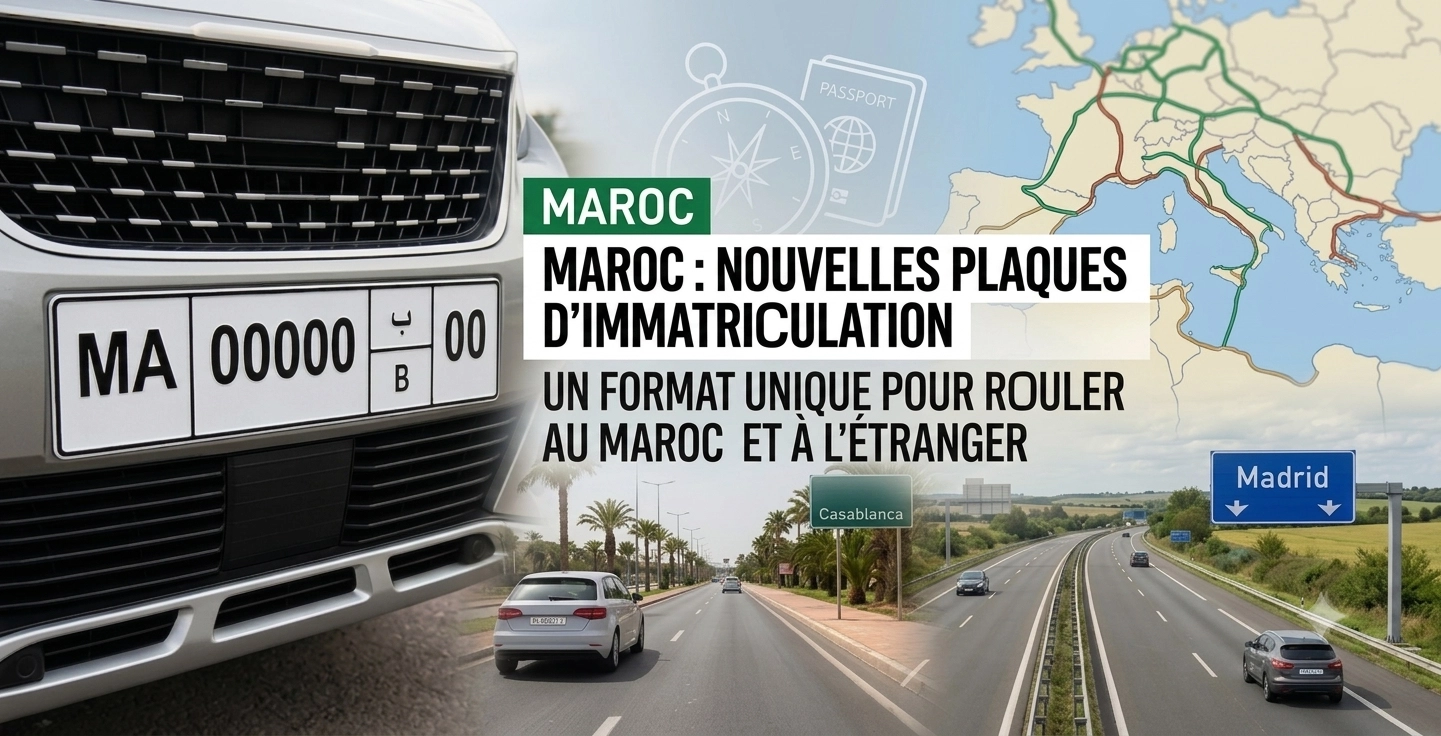 Nouvelles plaques d'immatriculation format unique Maroc Étranger 2026