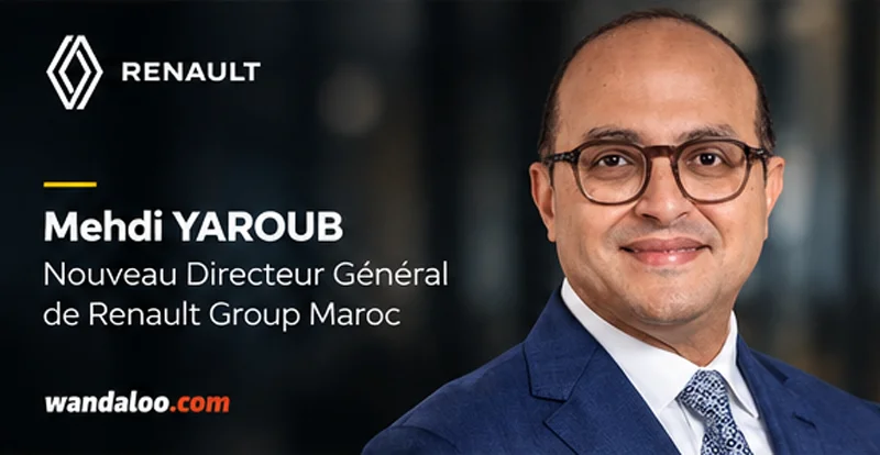 Mehdi YAROUB sera le directeur général de la marque RENAULT au Maroc à compter du 1er octobre 2026.