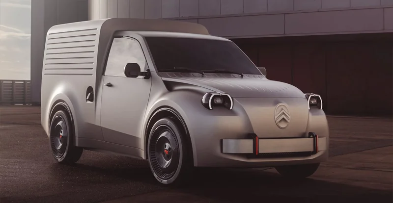 La CITROËN 2 CV Fourgonnette Concept, déclinaison utilitaire de la 2 CV Concept.